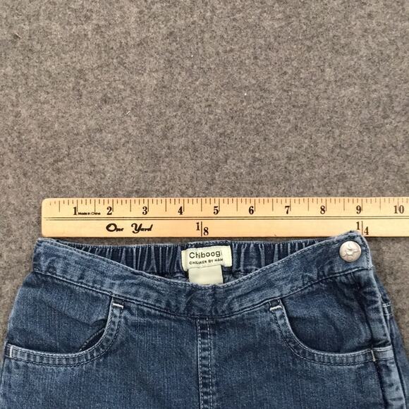 H&M Chiboogi Girls Sz 4 Ruffle Hem‎ Capri Jeans 100% Cotton Summer - Picture 5 of 6